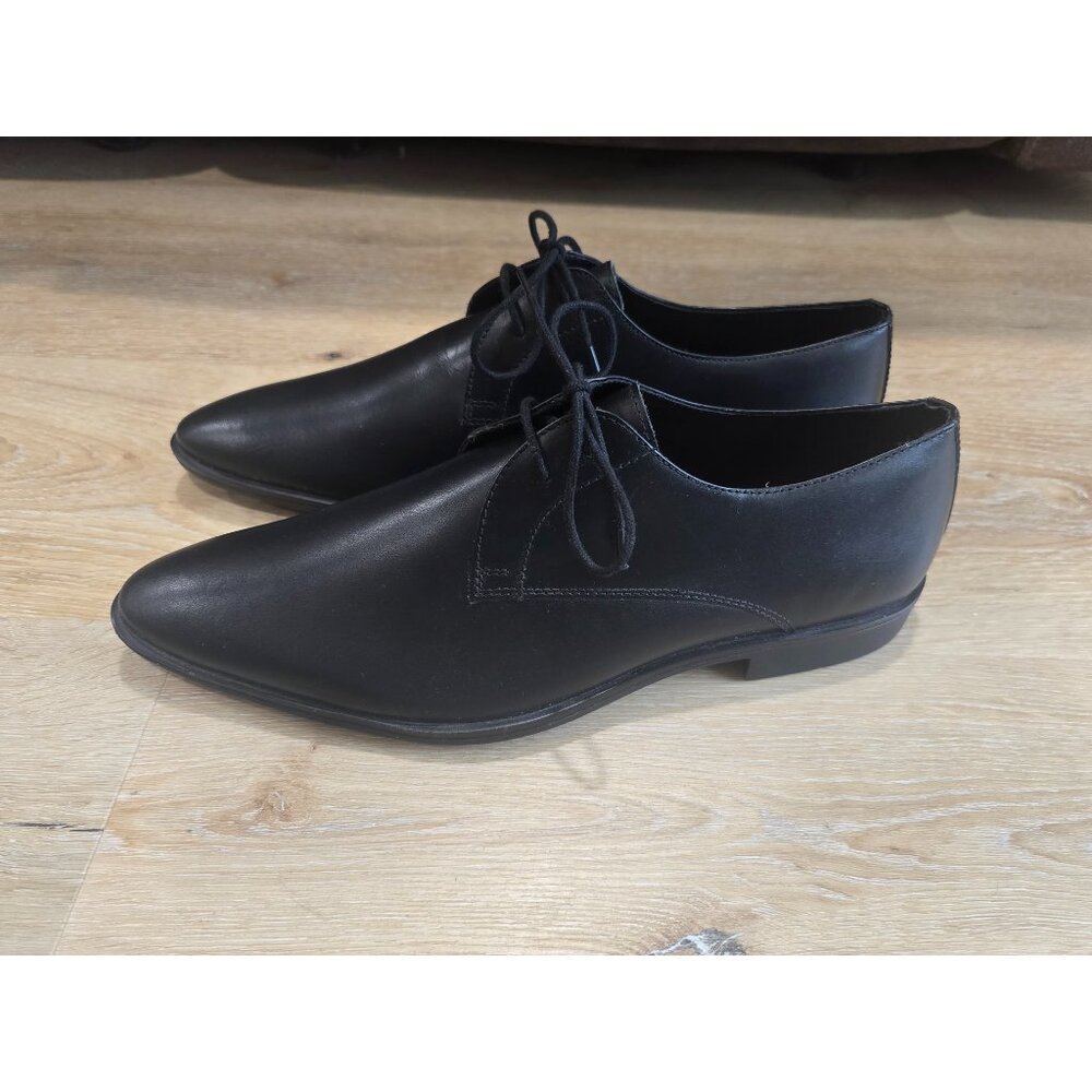 Frank Wright Black Leather Oxford Dress Shoes Mens Size 8 Excellent